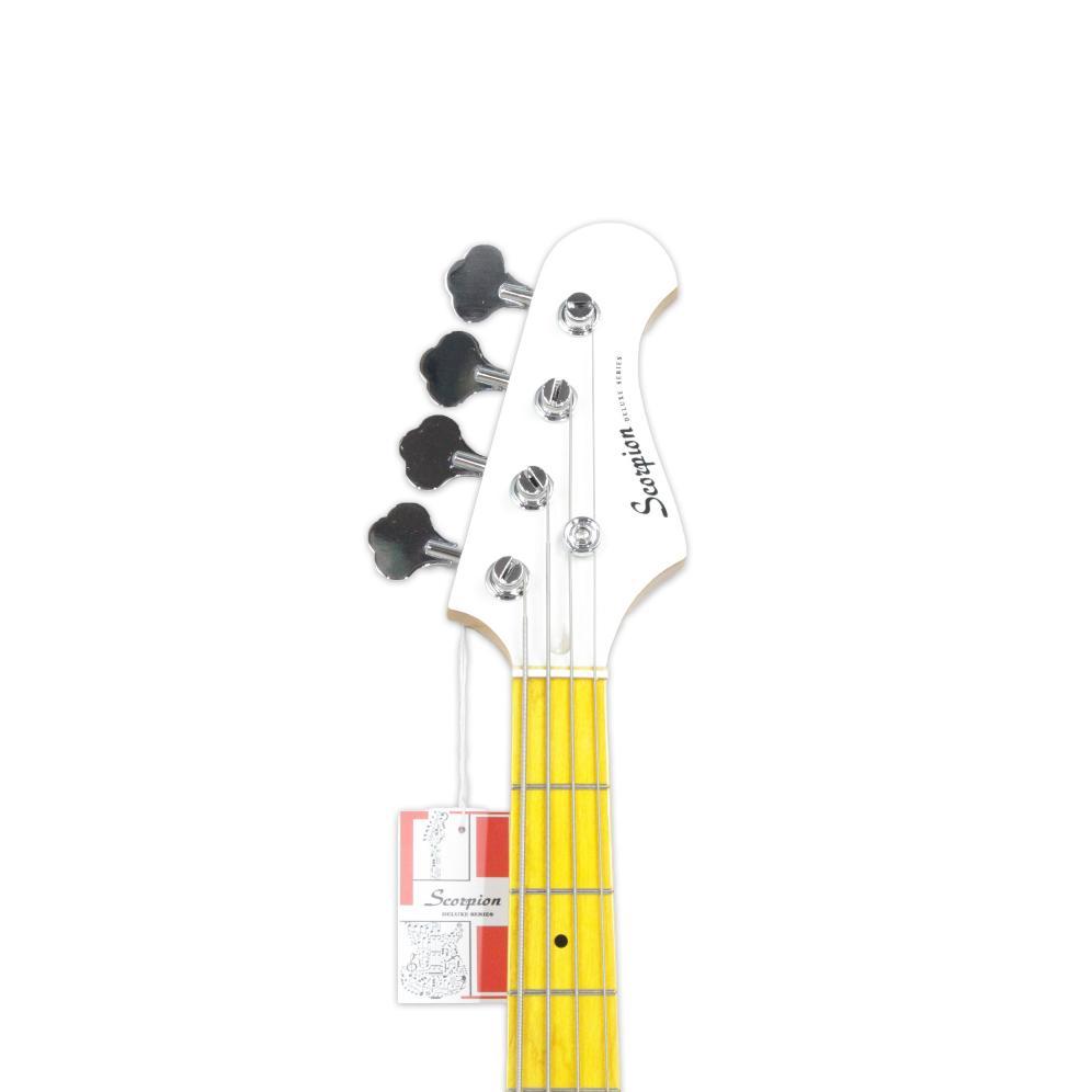 Bass Elektrik Merk Scorpion ORIGINAL White / Putih Tipe SP300 WH Model Musicman Bass Senar 4 Listrik