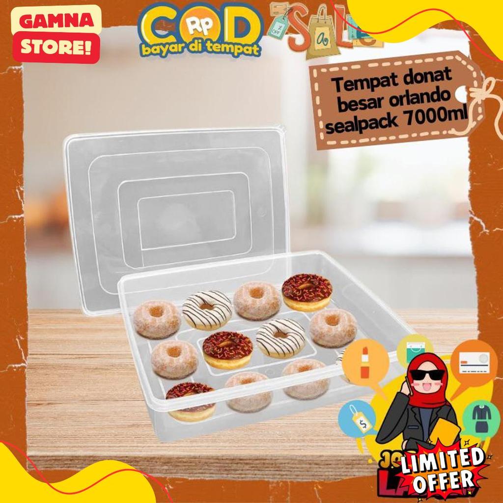 [Joeragan Lapak] Tempat Donat Besar - Wadah Makanan Serbaguna Box Plastik Transparant Bening Jualan 