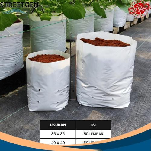 Polybag Putih 40 x 40 Isi 50 Lembar - Polybag Putih / Putih-Hitam Harga Grosir