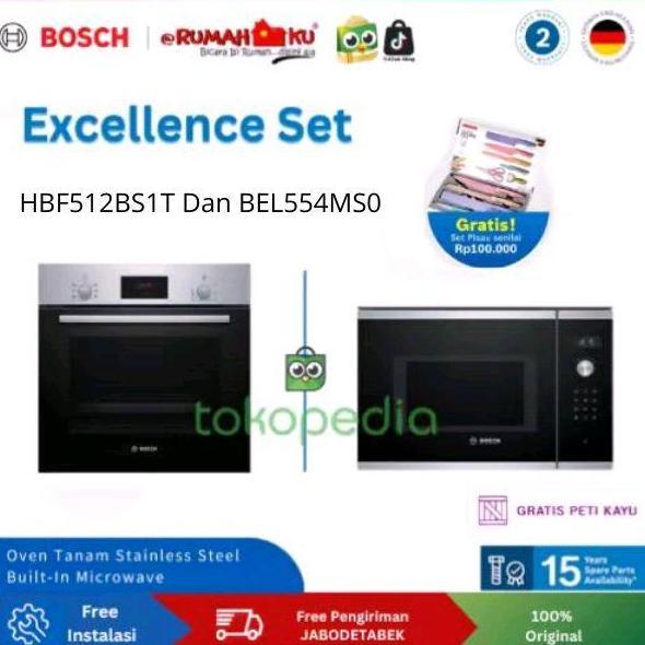 Terlaris Bosch Promo Bundling Bosch Hbf512Bs1T Oven + Bosch Bel554Ms0 Microwave