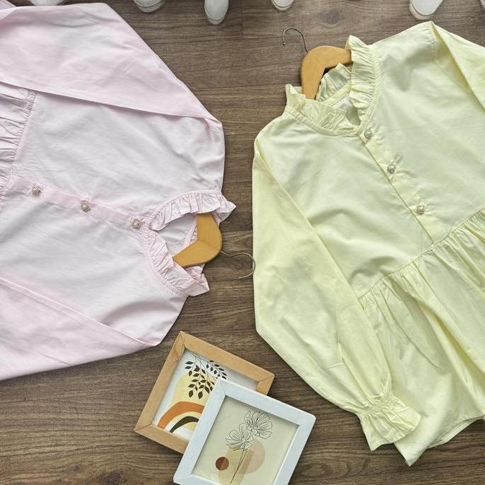 Cntikk- Savanna Blouse Wanita | Blouse Poplin | Atasan Wanita Kancing Gold