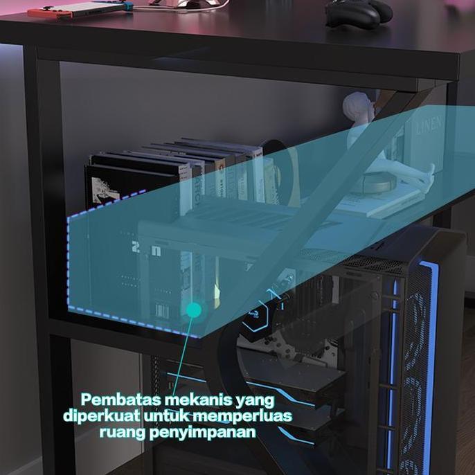 Xcinox- Etife Meja Komputer / Meja Gaming / Meja Komputer Serat Karbon/ Meja Komputer 140Cm / Meja K