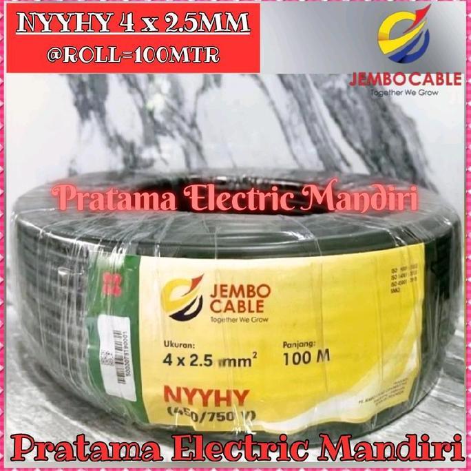 [ROLL=100MTR] JEMBO CABLE SERABUT KABEL KONTROL NYYHY 4 x 2,5MM 4 x 2.5MM 4x2,5MM 4x2.5MM