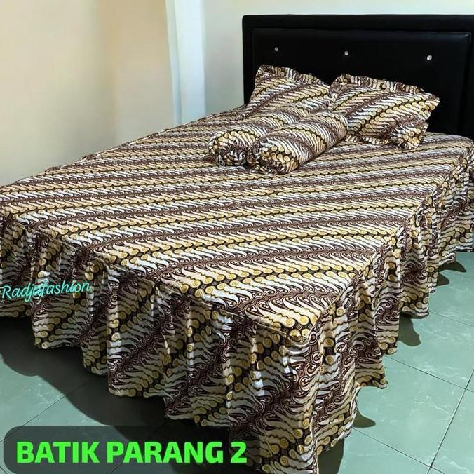 Sleeprm- Sprei Motif Batik Rumbai T20 Katun Rumbai Karet Kado Pernikahan