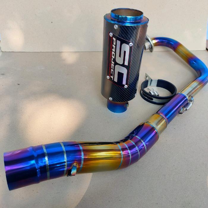 Knalpot Sc Project Bluemoon R15 V3 Cbr 150R New Gsx-R Cb 150R New Sonic Satria Fu Byson R15 V2 Xabre
