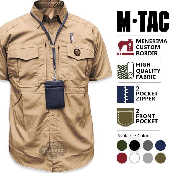 DISKON KEMEJA TACTICAL LENGAN PENDEK M-TAC RIPSTOP BAJU KERJA LAPANGAN PDH PDL PRIA DEWASA CASUAL FO