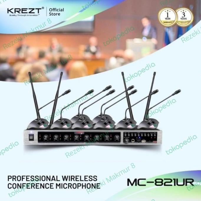 MIC WIRELESS MEJA KREZT MC 821UR 8MIC MEJA WIRELESS ORIGINAL GARANSI