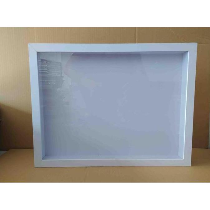 Bingkai Frame Blok 3D Rongga 4cm 30x40 CM/PUTIH