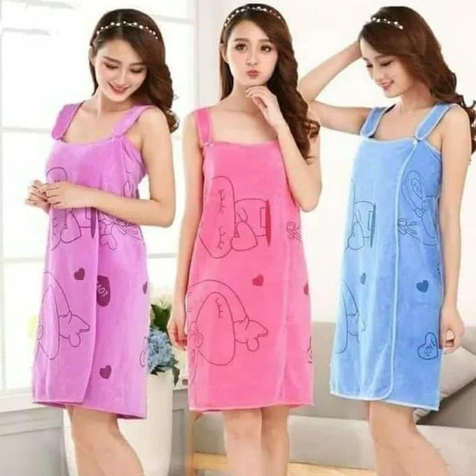Baju Handuk Motif Dewasa - Wearable Bath Towel