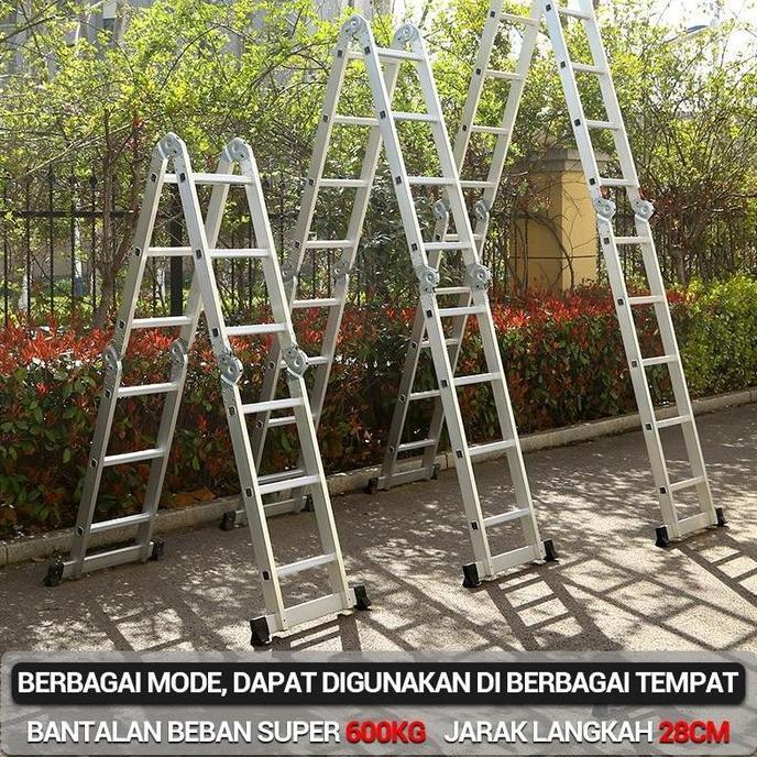 Tangga Lipat 5.8 Meter Paduan Aluminium Teleskopik Tangga Teleskopik Multifungsi