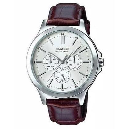Casio Orinal Pria MTP-V300L-7AUDF Leather Strap