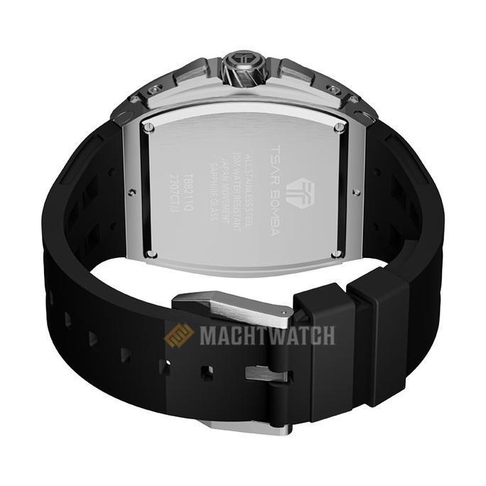 Jam Tangan Pria Tsar Bomba Elemental TB8211Q-01 Premium Quartz Chronograph Black Rubber Strap