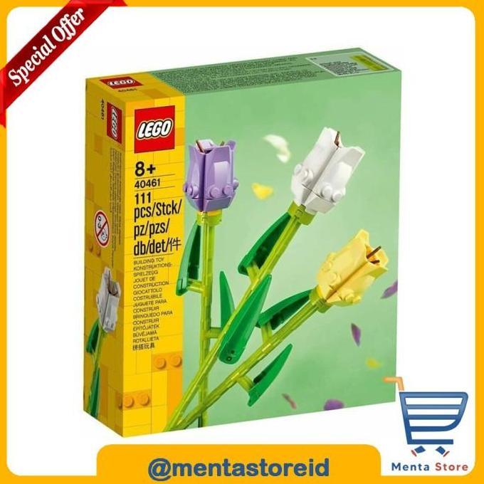 HOT SALE LEGO Seasonal 40461 Tulips Exclusives Flower Bunga Tulip Mother's Day ASLI LEGO PT MAP DAN 