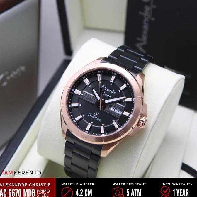 Jam Tangan Pria Alexandre Christie AC 6670 AC6670 Stainless Steel Ori