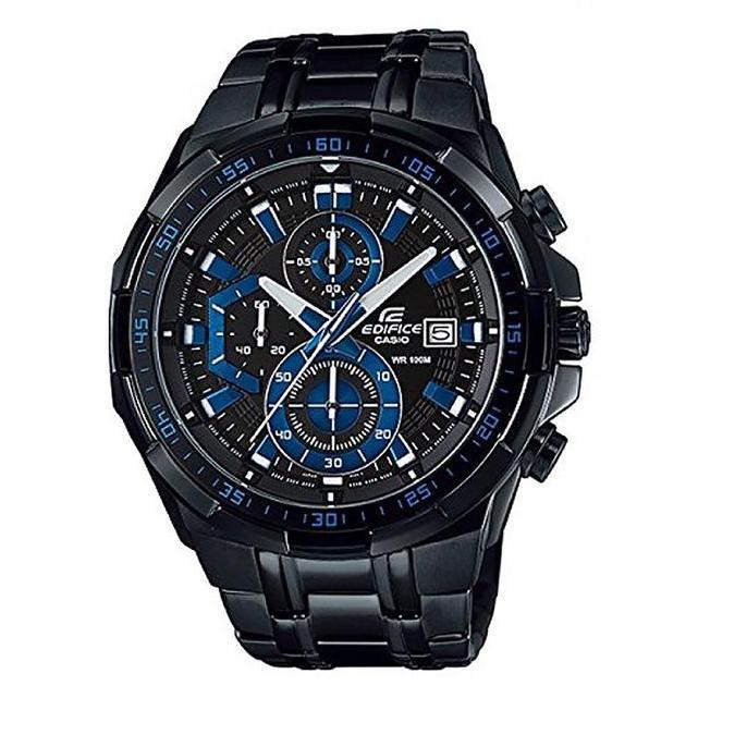 Jam Tangan Pria Casio Edifice EFR-539BK-1A2VUDF Chronograph Men Black Dial Black Stainless Steel Ban