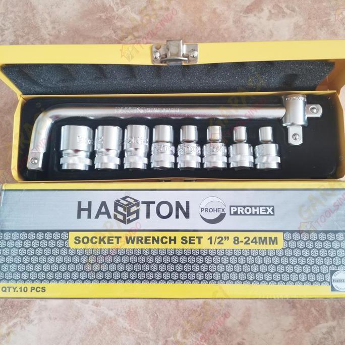 Promo kunci sok set 10 pcs HASSTON PROHEX kunci shock sock socket set Diskon