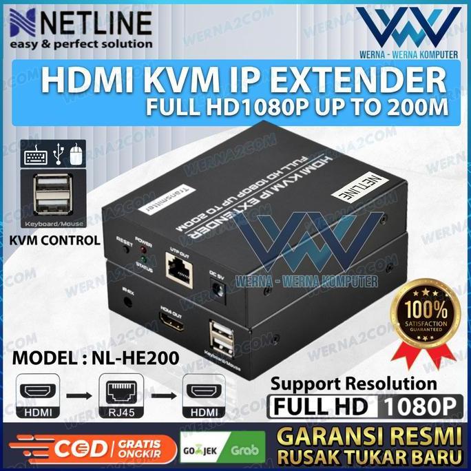 KVM HDMI IP Extender Via UTP Up to 200 Meter NETLINE