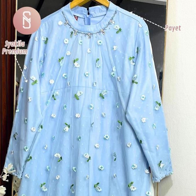 Sale Myshawl Haura Gamis Jumbo Gamis Bigsize Gamis Brukat Kondangan Tille Motif Kasual Kondangan Wis