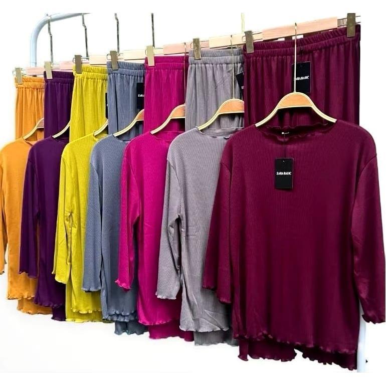 Eshal - Rt-69 Set Knit Rib Premium /One Set Wanita Kekinian /Setelan Wanita Kekinian /Setelan Cewek 