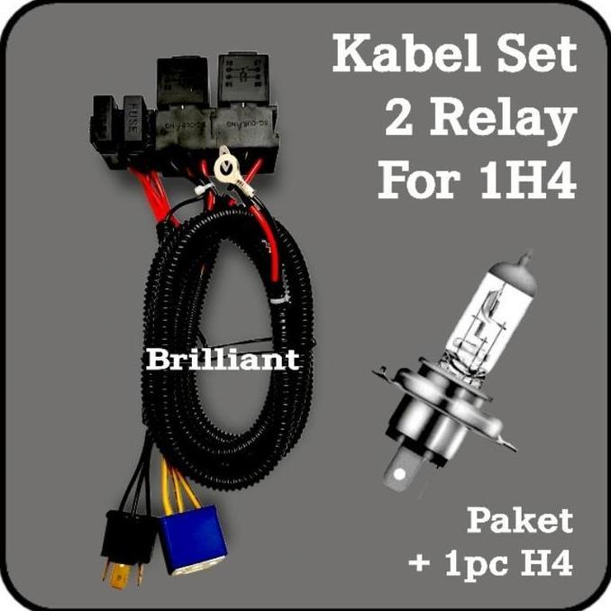 Diskon Tiktok * Kabel Set Relay Lampu - 2 Relay 1 Lampu - Khusus Motor Pemakai H4