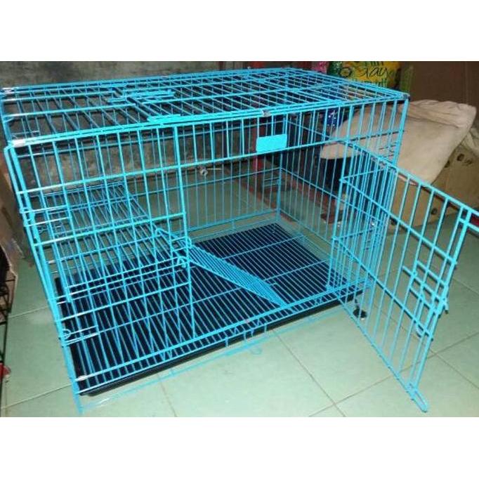 Kandang besi lipat besar hewan peliharaan / kandang kucing kandang anjing kandang kelinci