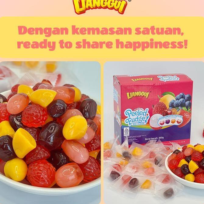 HALALLIANGGUI Gula Lembut Isi Berbagai Rasa Buah Dalam Kotak, Cocok untuk Santai Harian/Piknik Luar 