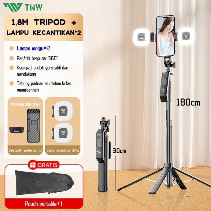 TNW S30 Tongsis hp Selfie Stick Bluetooth 4in1 Tongsis Gimbal Tripod - Tripod T&W S30 1.8M