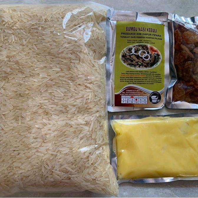 MURAH, paket BERAS 1kg,BUMBU DAPUR FIFARA KEBULI, BRIYANI,MANDHI,KABSAH,BUKHORI, 1 kg, bisa buat 12-