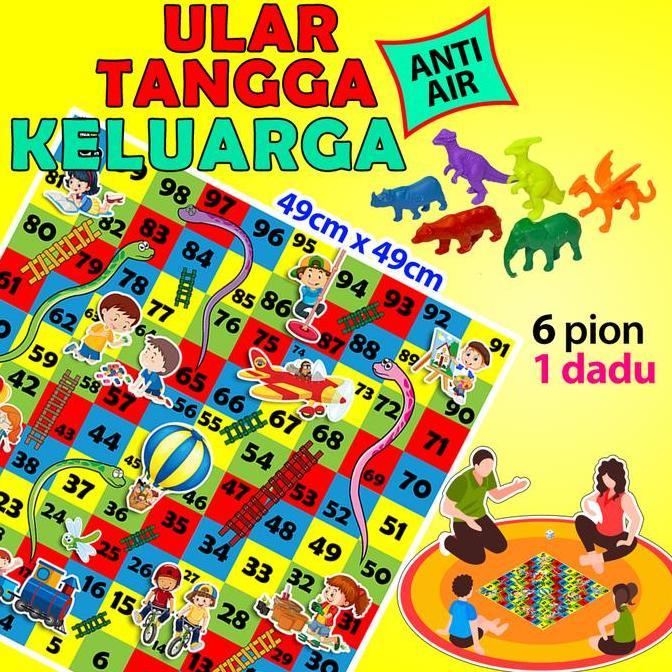 Permainan Ular Tangga 6 Orang Anti Air Anti Luntur Game Board Jumbo