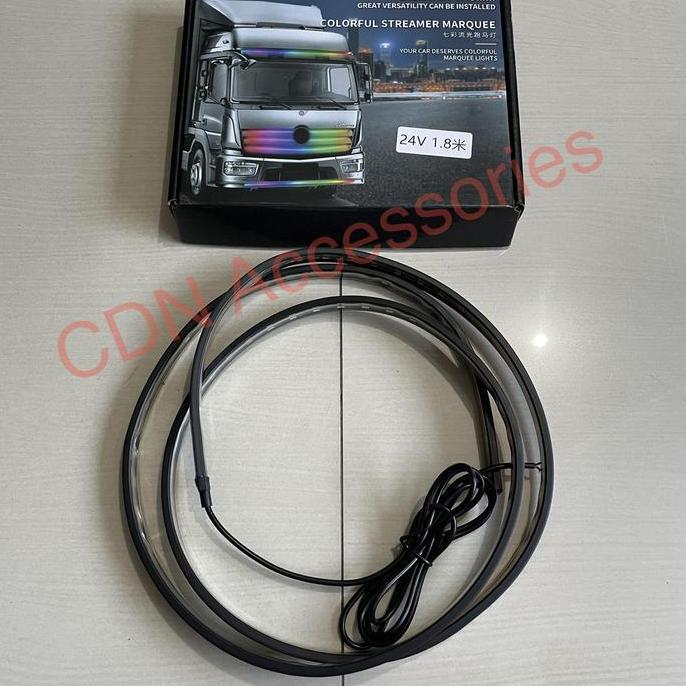 Lampu LED DRL Running Strip RGB Bus Truk 24V 180cm Warna warni