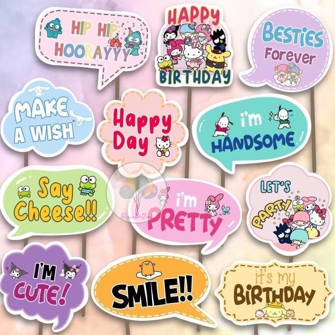 SANRIO PHOTOBOOTH PROPS BIRTHDAY ULANG TAHUN TONGKAT FOTO PROPERTI murah