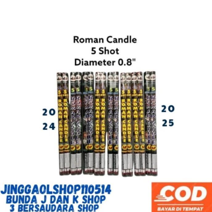 Roman candle 5 s confetty sepasang murah