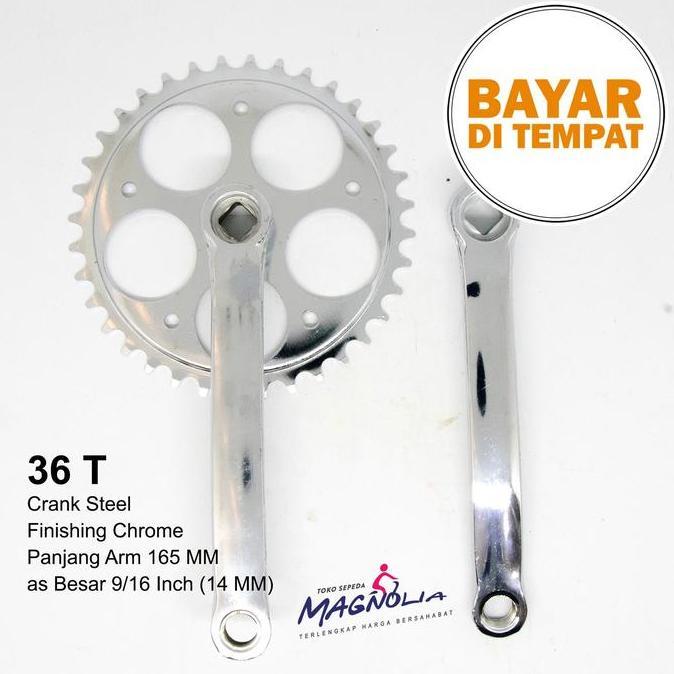Piringan Crank Set Sepeda Universal Gir Tengah As Besar 36T - As Kotak