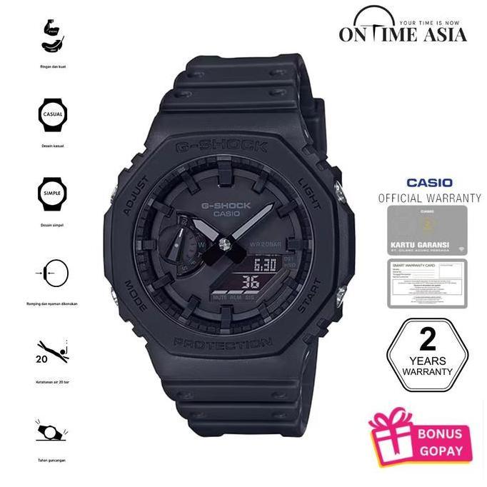 CASIO G-SHOCK GA-2100-1A1 FULL BLACK ORINAL