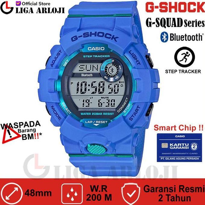 Casio G-Shock G-SQUAD GBD-800-2DR Jam Tangan Pria GSHOCK GBD800 Biru