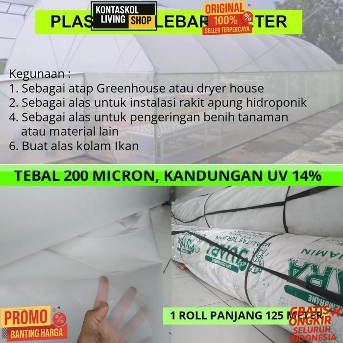 Best Seller Plastik Uv Juara 14% Lebar 3 Meter Tebal 200 Micron Yupi Untuk Atap Green House Hidropon