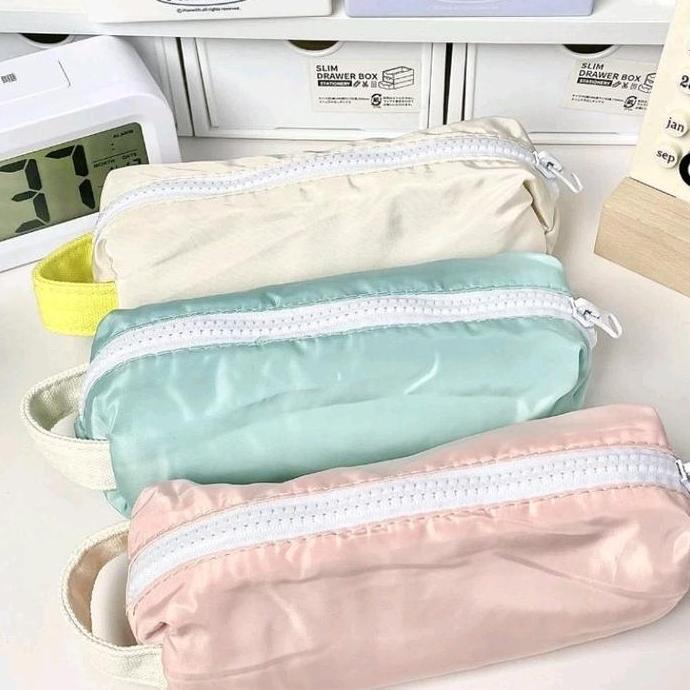 Tempat pensil aesthetic cute pencil case pouch makeup penyimpanan alat tulis Kantor Stationery perle