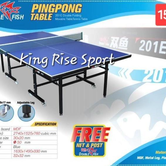 Meja Pingpong/ Tenis Meja DOUBLE FISH 201E Tebal 15 MM - ORI IMPORT