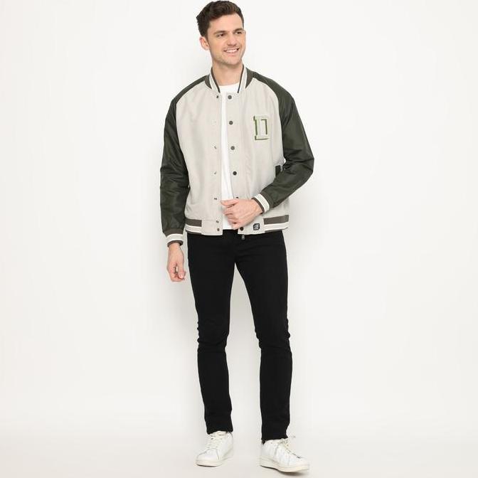 d&f jaket pria unisex parasut bomber varsity - Sequoi