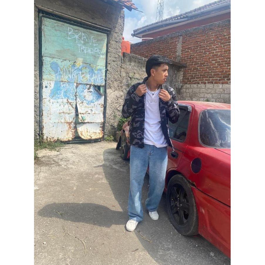 ETERNALGLORY JAKET CAMO Casual ARMY PRIA LORENG TERLARIS 2024 Distro Hitam Keren Cowok Bomber Motif 