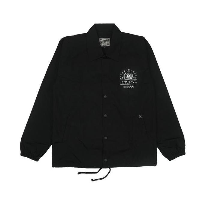Sniff Supply Coach Jacket - RIVOTRA, Hitam, Jaket Windbreaker Distro Pria Lengan Panjang, Nyaman Dun
