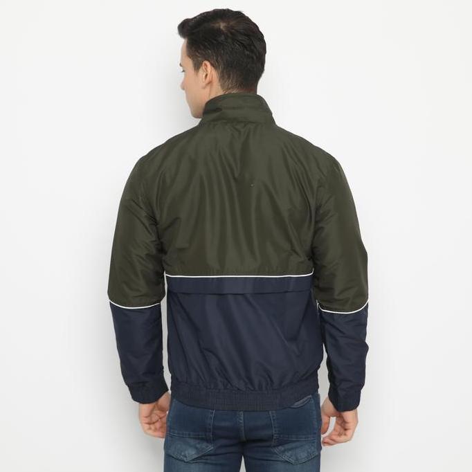 d&f Jaket pria unisex parasut biker - olive navy