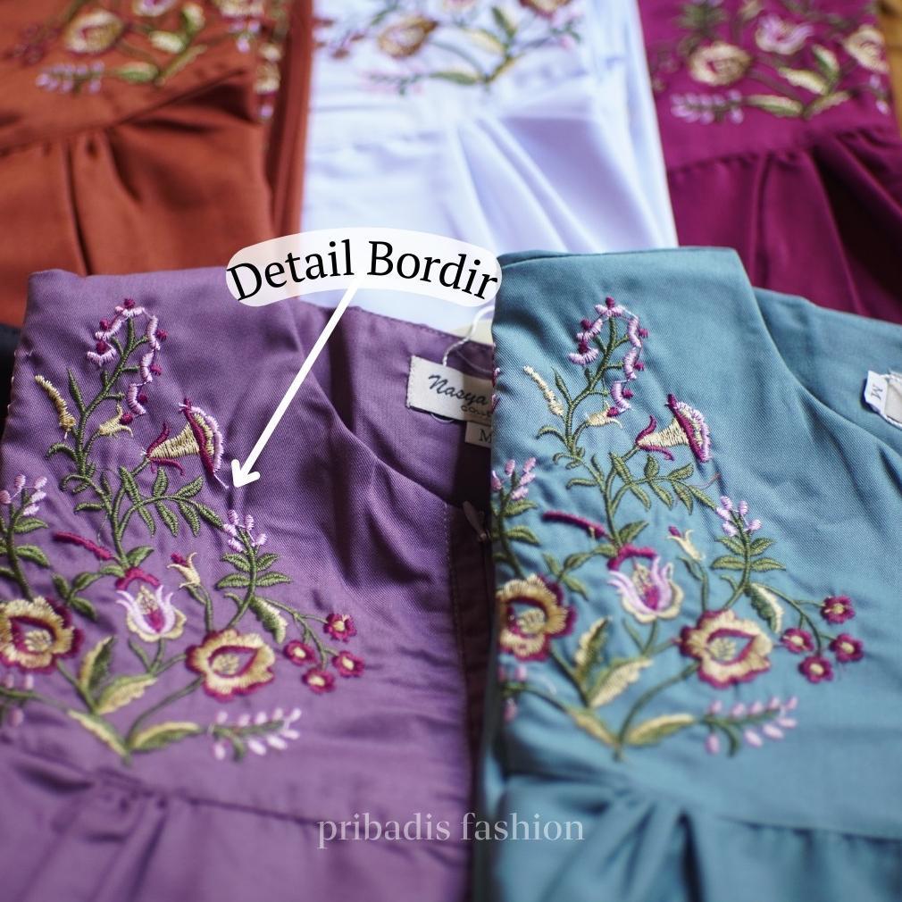 GAMIS WANITA BORDIR 2026 MADINA TUGPA BAHAN KATUN TOYOBO BORDIR KOMPUTER