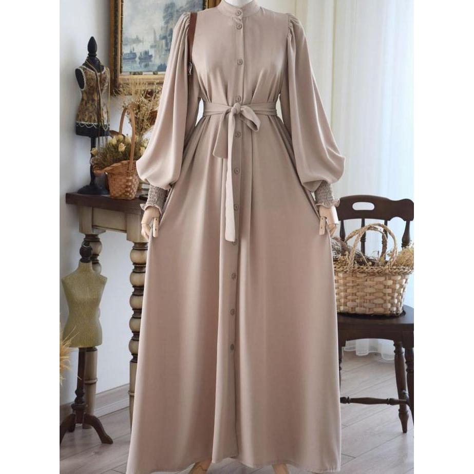 GAMIS KANCING WANITA SYIFA Crepe Muslim Syari Dress Maxi