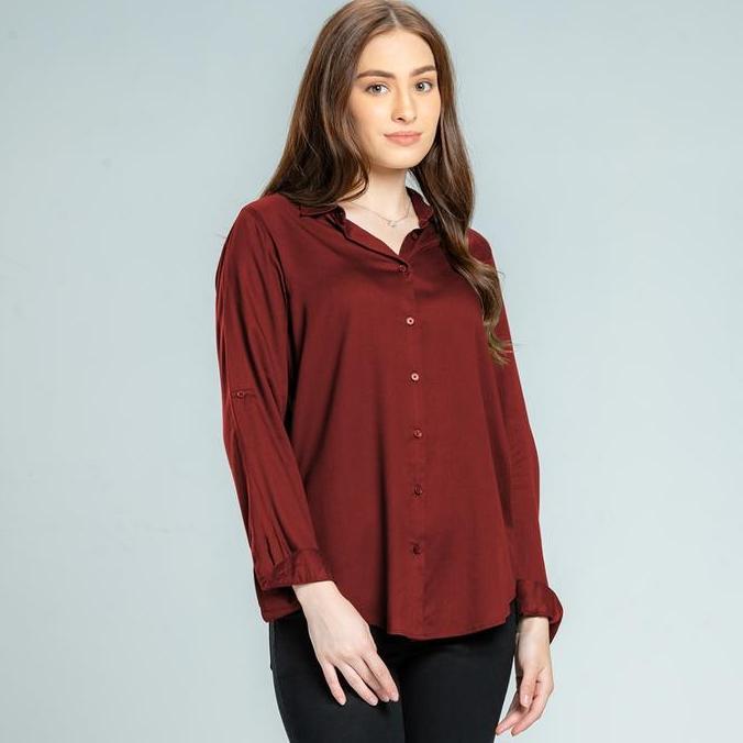 C2 Getafe Red Kemeja Casual Wanita