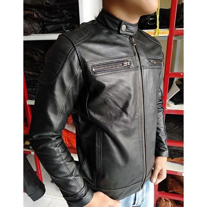 [JAKET KULIT]JAKET PRIA KULIT ASLI DOMBA SUPER MODEL RACING TERBARU