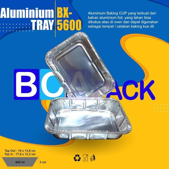 Isi 100 Pcs Aluminium Tray Bx5600 Wadah Aluminum Foil Tray Bx 5600