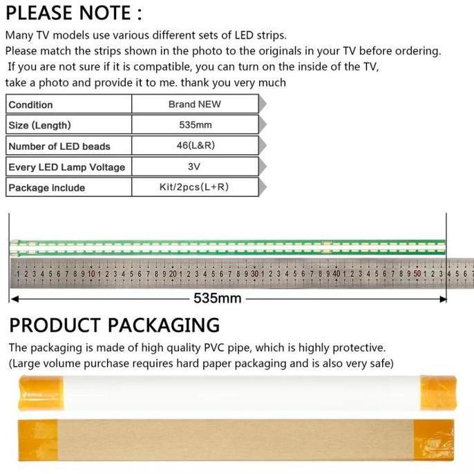 BACKLIGHT TV LED 49 INC 49LF540 49LF590 49LX310 49LH540 49LF540T 49LF590T 49LX310C 49LH540T LAMPU BL