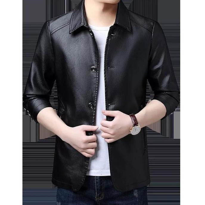 jaket kulit semi jas semi blazer 100% orinal dari kulit asli domba/ jaket kulit asli pria