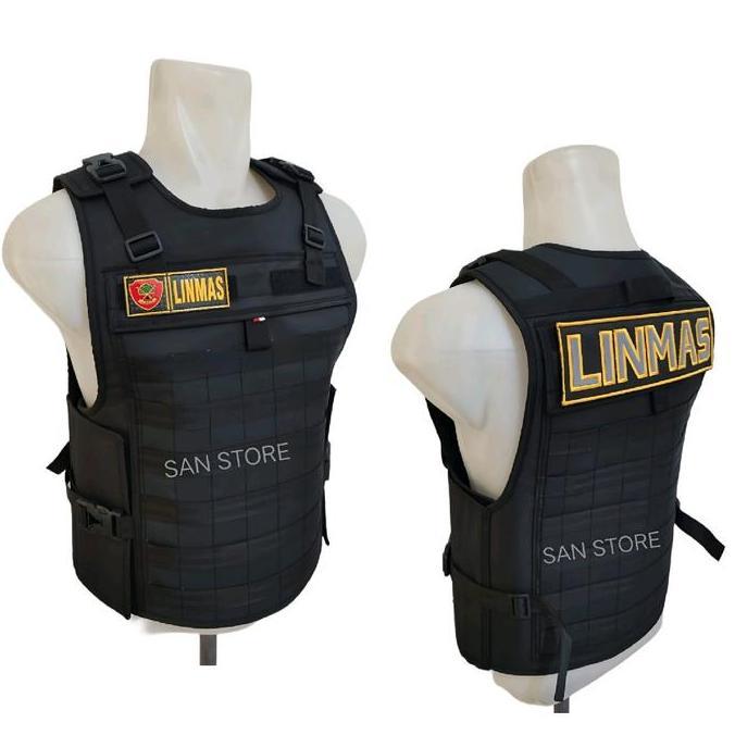 ROMPI ANTI ANGIN LINMAS HITAM MODEL TANPA TEMPAT HT